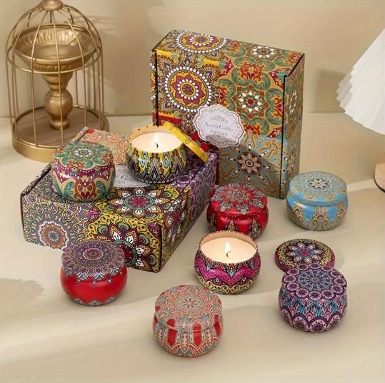 4.5cm Scented Tin Candle (Pack of 1) (Multicolor) jyxge4-69