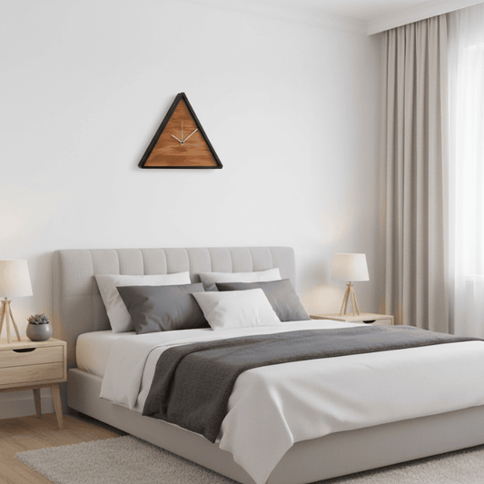 Triangle Wooden Wall Clock – Unique Design Style My Room