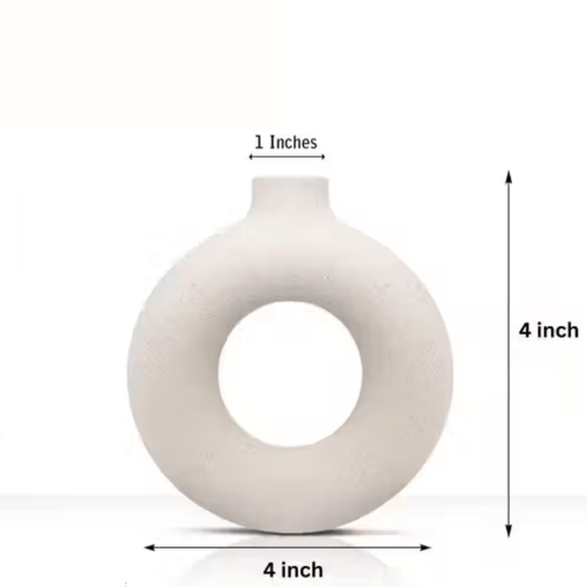 Modern Ceramic Donut Vase – Minimal Table Centerpiece Décor (4") Style My Room
