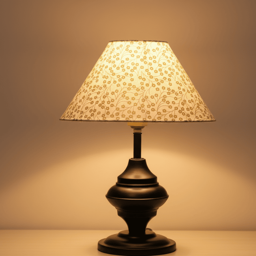 Beige & Gold Fabric Shade with Metal Base Table Lamp Style My Room