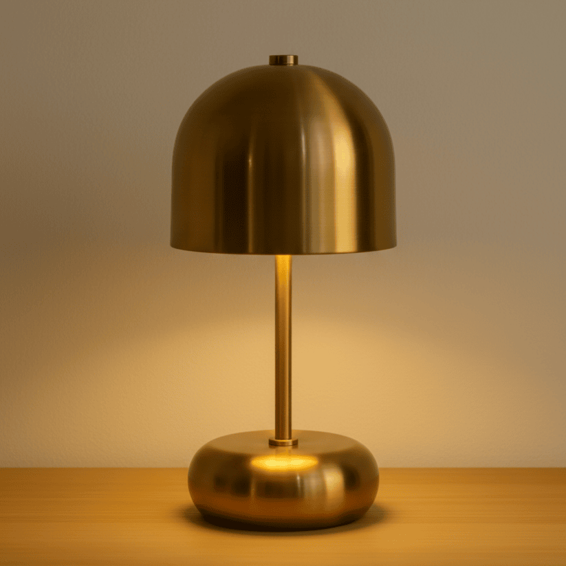 Golden Metal Table Lamp with Gold Base and Shade – Elegant Decorative Lighting for Home or Office Style My Room