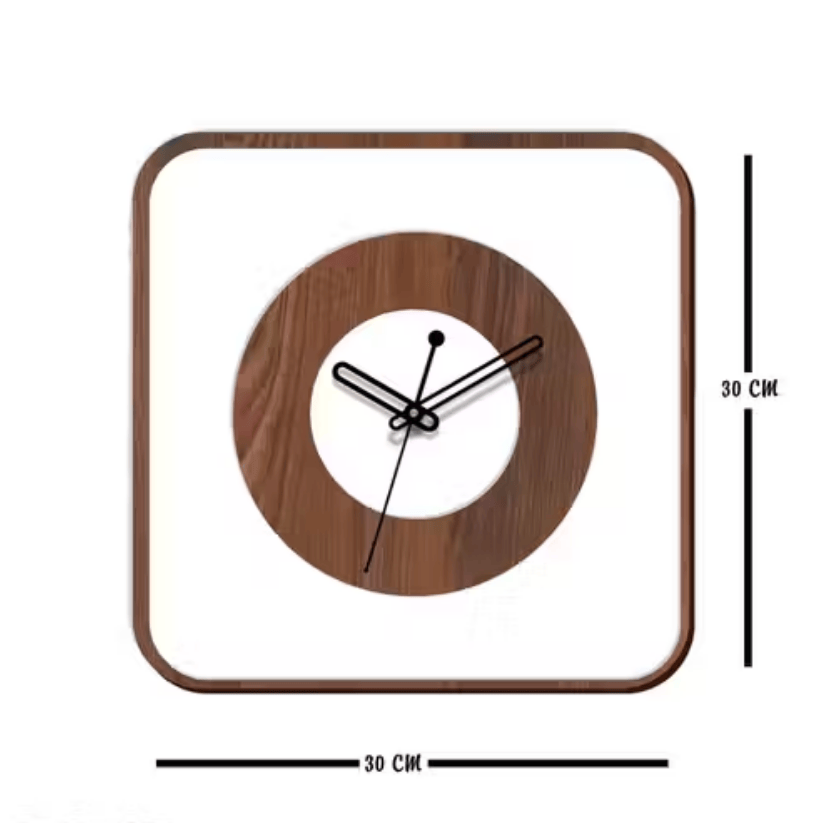 Modern Wooden Square Wall Clock – 12 Inch Style My Room