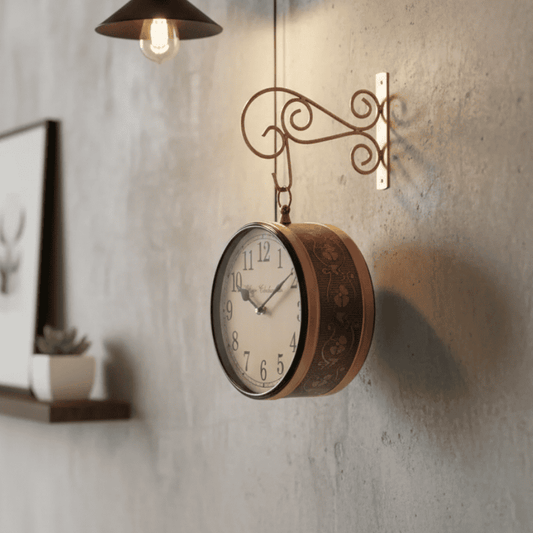 Vintage Railway Metal Wall Clock (8 Inch) Style My Room