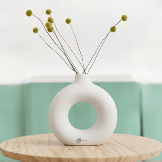 Modern Ceramic Donut Vase – Minimal Table Centerpiece Décor (4") Style My Room