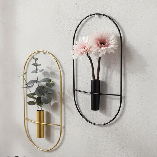 Metal Wall Mounted Flower Holder – Decorative Sculpture for Home Style My Room