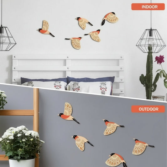 Wooden 3D Birds Wall Art Panel – Set of 5 Nature-Inspired Hangings Style My Room