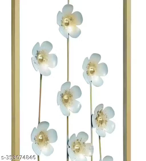 White Flower Metal Wall Art – Minimalist Floral Wall Sculpture - Style My Room