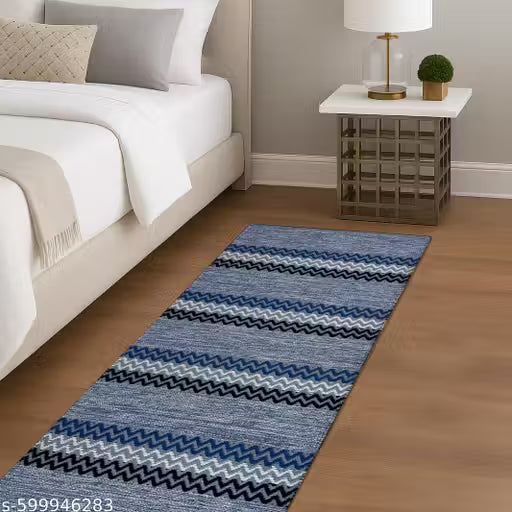 Zigzag Striped Cotton Runner Rug – 22x60 Boho Long Carpet for Hallway or Living Room - Style My Room