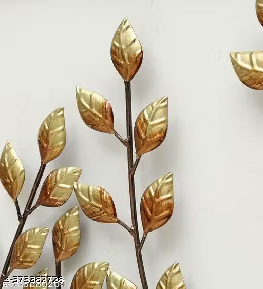 Golden Leaf Metal Wall Art – Nature-Inspired Elegant Wall Décor - Style My Room