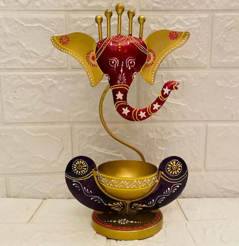 Intricately Crafted Spiritual Decor Ganesha with Tealight Candle Holder - Style My Room