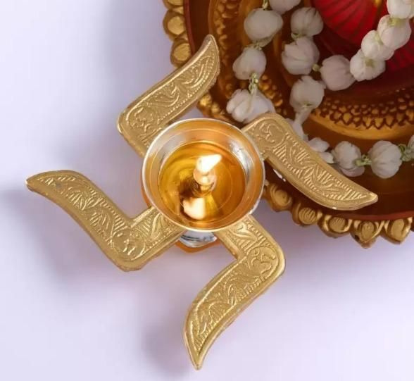 Brass Swastik Diya - Style My Room