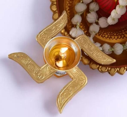 Brass Swastik Diya - Style My Room