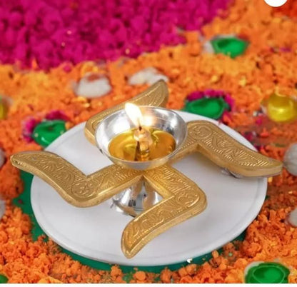 Brass Swastik Diya - Style My Room
