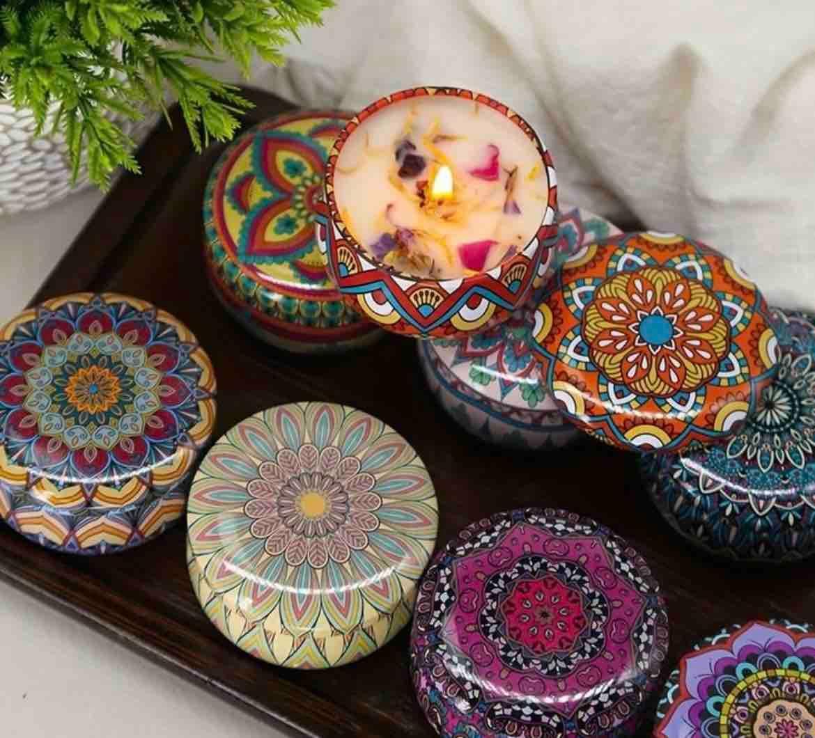 4.5cm Scented Tin Candle (Pack of 1) (Multicolor) jyxge4-69