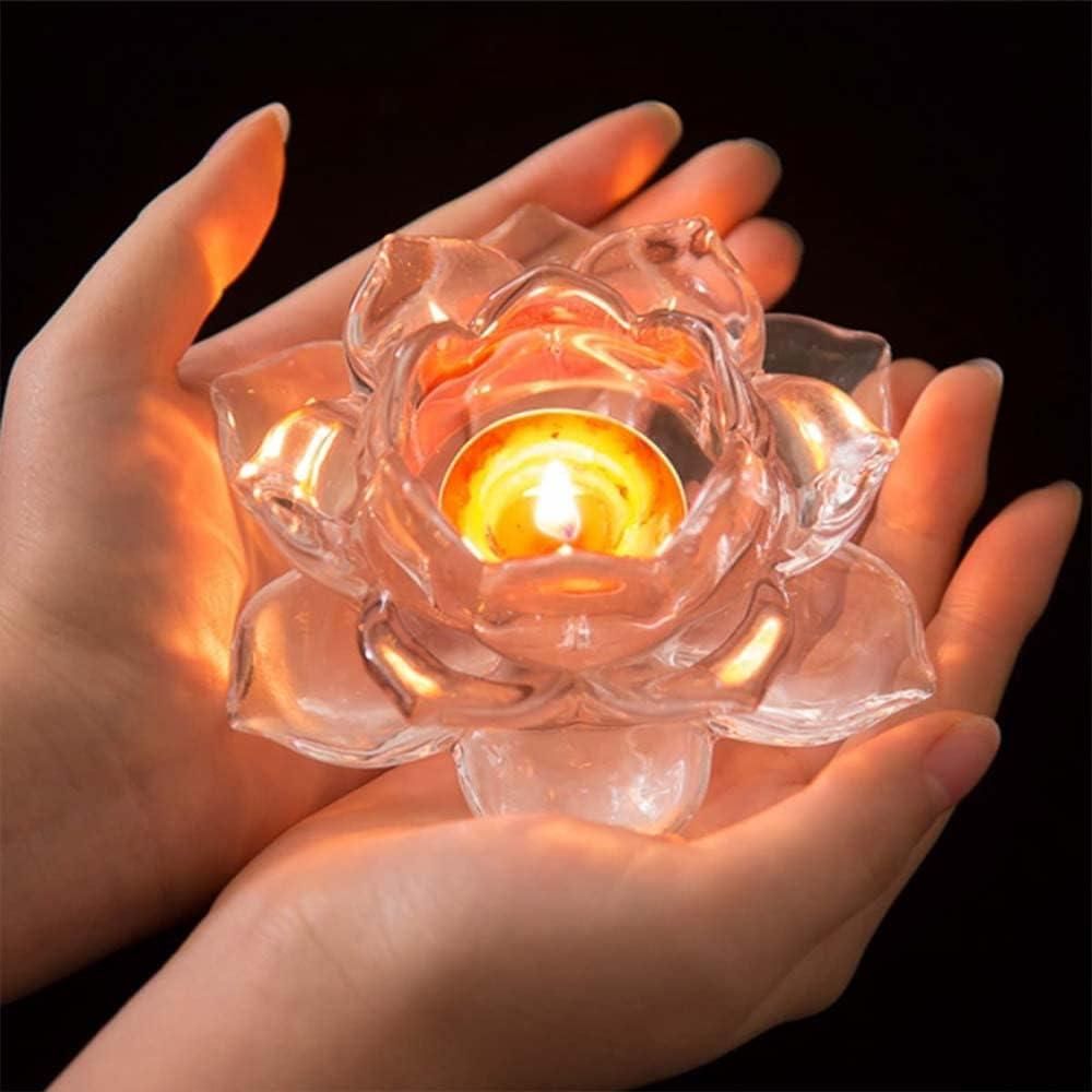 Glass Lotus Flower Tea Light Candle Holder Set - Style My Room