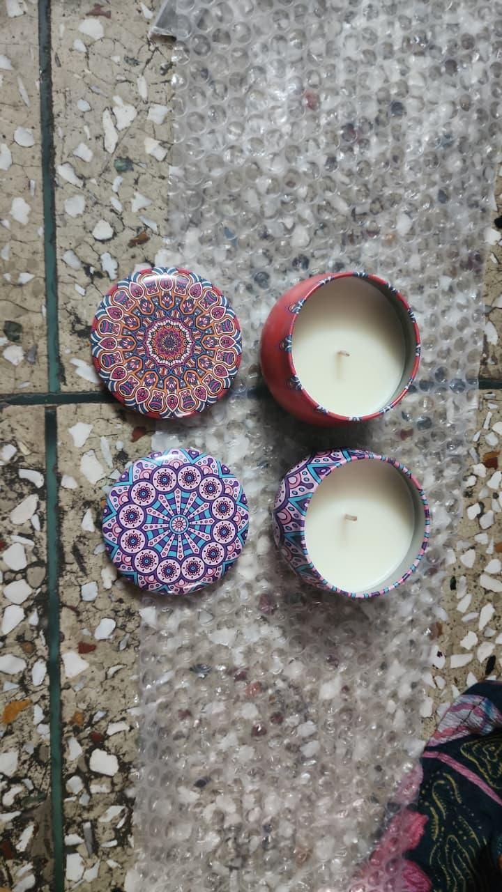 4.5cm Scented Tin Candle (Pack of 1) (Multicolor) jyxge4-69