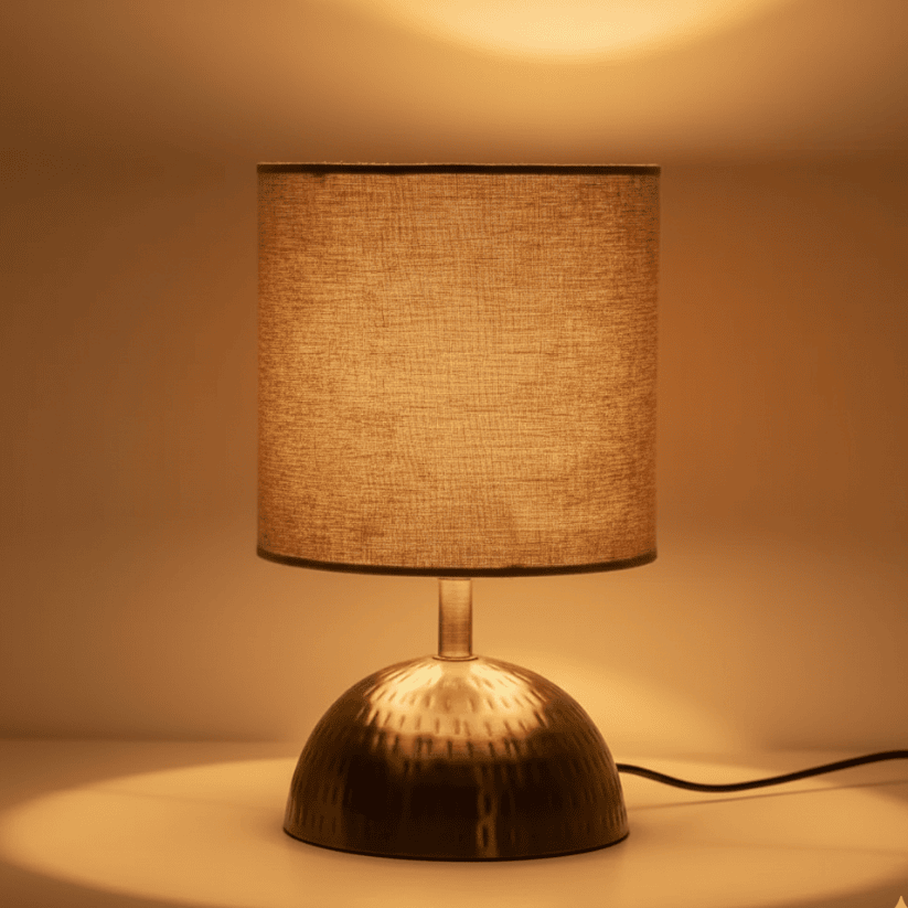 Golden Hammered Decorative Iron Table Lamp – Elegant Bedside & Living Room Lighting (11.3 Inches) Style My Room