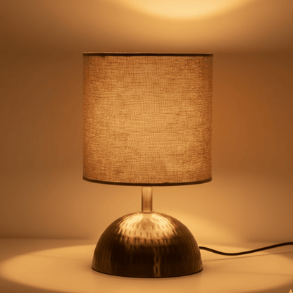 Golden Hammered Decorative Iron Table Lamp – Elegant Bedside & Living Room Lighting (11.3 Inches) Style My Room