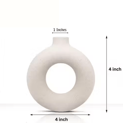 Modern Ceramic Donut Vase – Minimal Table Centerpiece Décor (4") Style My Room