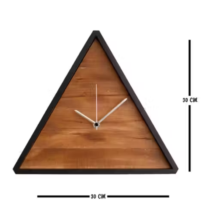 Triangle Wooden Wall Clock – Unique Design Style My Room