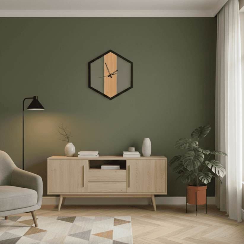 Hexagon Wooden Wall Clock – Modern Design Style My Room