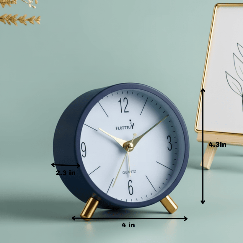 Elegant Blue Silent Desk Alarm Clock Style My Room