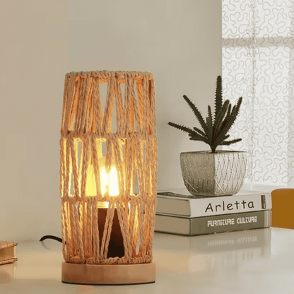 Boho Wooden Rattan Bedside Lamp Style My Room