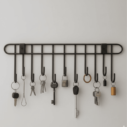 Premium Black Metal Key Holder – 11 Hook Wall-Mounted Organizer Style My Room