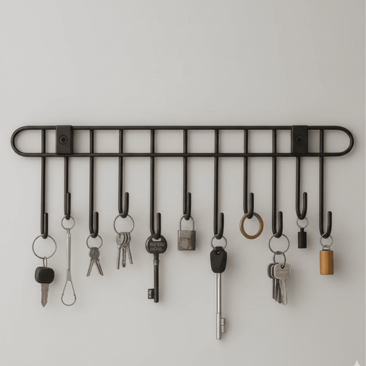 Premium Black Metal Key Holder – 11 Hook Wall-Mounted Organizer Style My Room