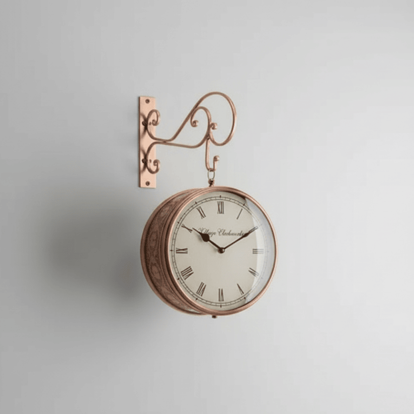 Vintage Railway Metal Wall Clock (8 Inch) Style My Room