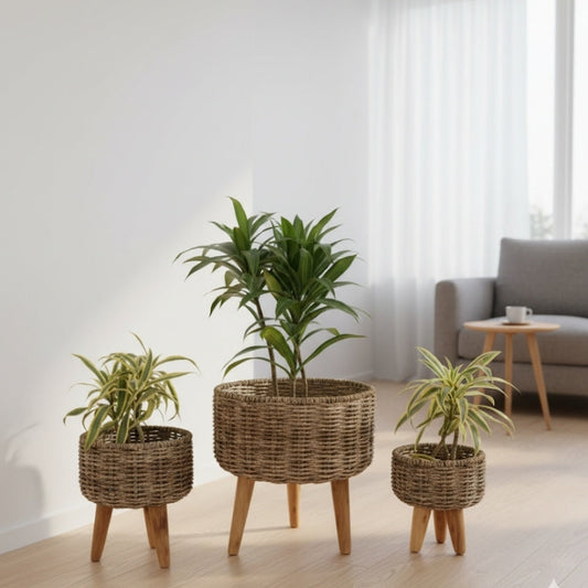 Handmade Jute Planters – Set of 3 Eco-Friendly Boho Plant Containers Style My Room