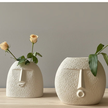 Ceramic Face Vase Set of 2 – Blo Kiss & Upbeat Design | Modern Rustic Home Décor Flower Vases Style My Room