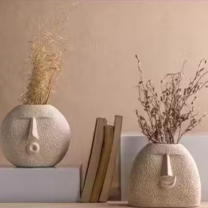Ceramic Face Vase Set of 2 – Blo Kiss & Upbeat Design | Modern Rustic Home Décor Flower Vases Style My Room