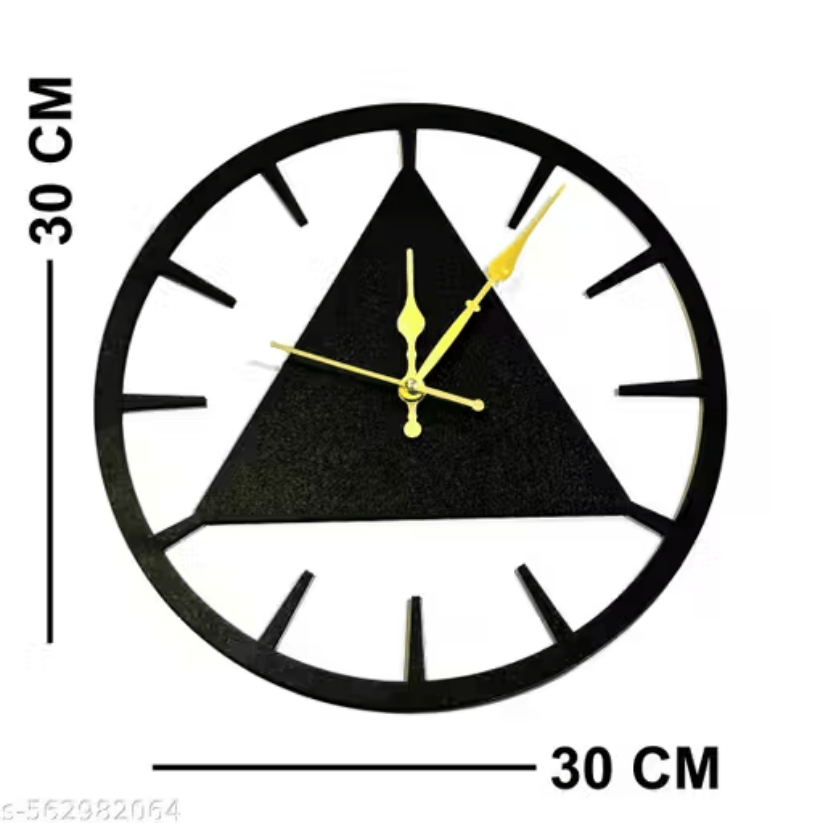 Modern Black Wooden Wall Clock – WCR-35 (12 Inch) Style My Room