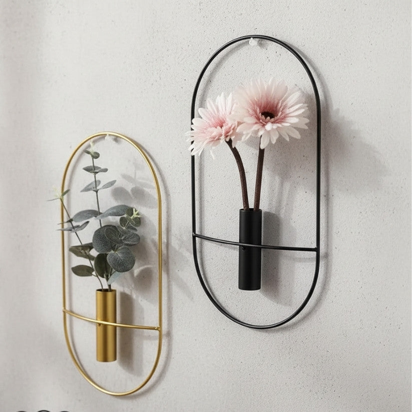 Metal Wall Mounted Flower Holder – Decorative Sculpture for Home Style My Room
