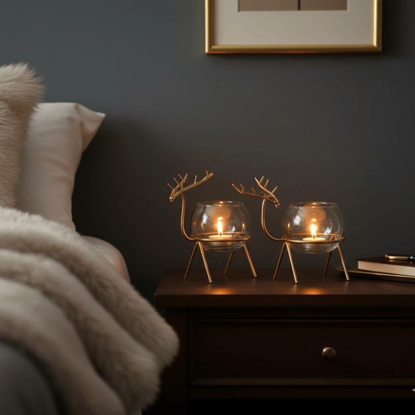 Brass Finish Decorative Vase & Candle Holder – Set of 2 Royal Showpieces Style My Room