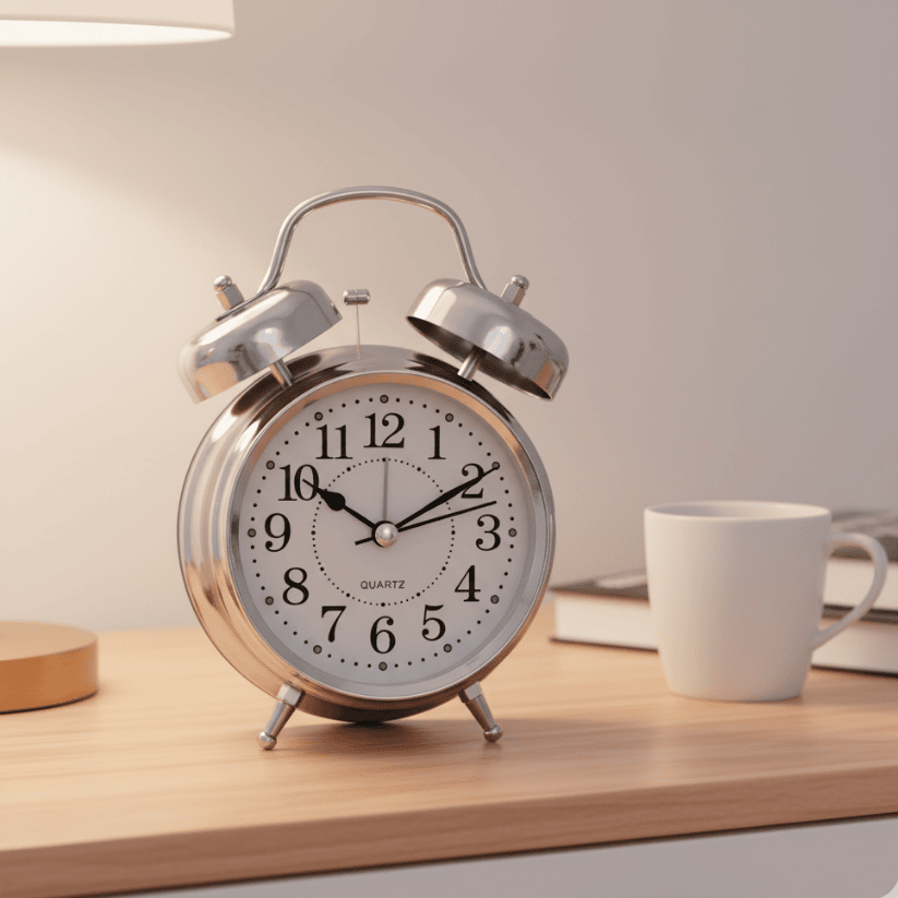 Vintage Twin Bell Alarm Clock – Silver Style My Room