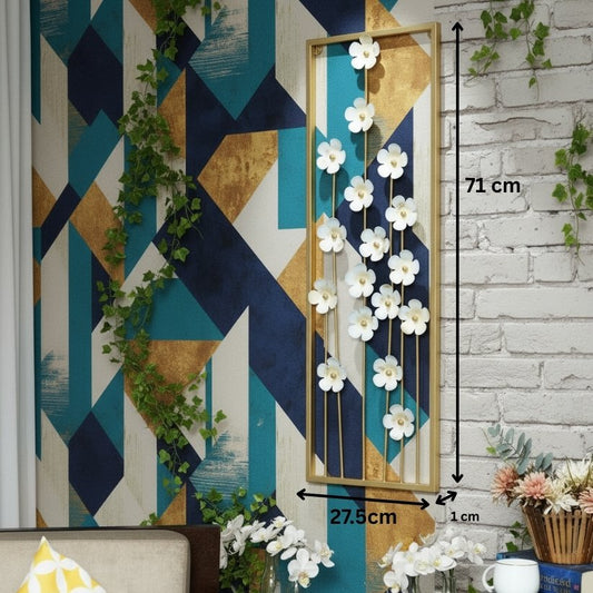 White Flower Metal Wall Art – Minimalist Floral Wall Sculpture Style My Room