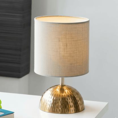 Golden Hammered Decorative Iron Table Lamp – Elegant Bedside & Living Room Lighting (11.3 Inches) Style My Room