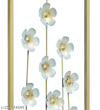 White Flower Metal Wall Art – Minimalist Floral Wall Sculpture - Style My Room